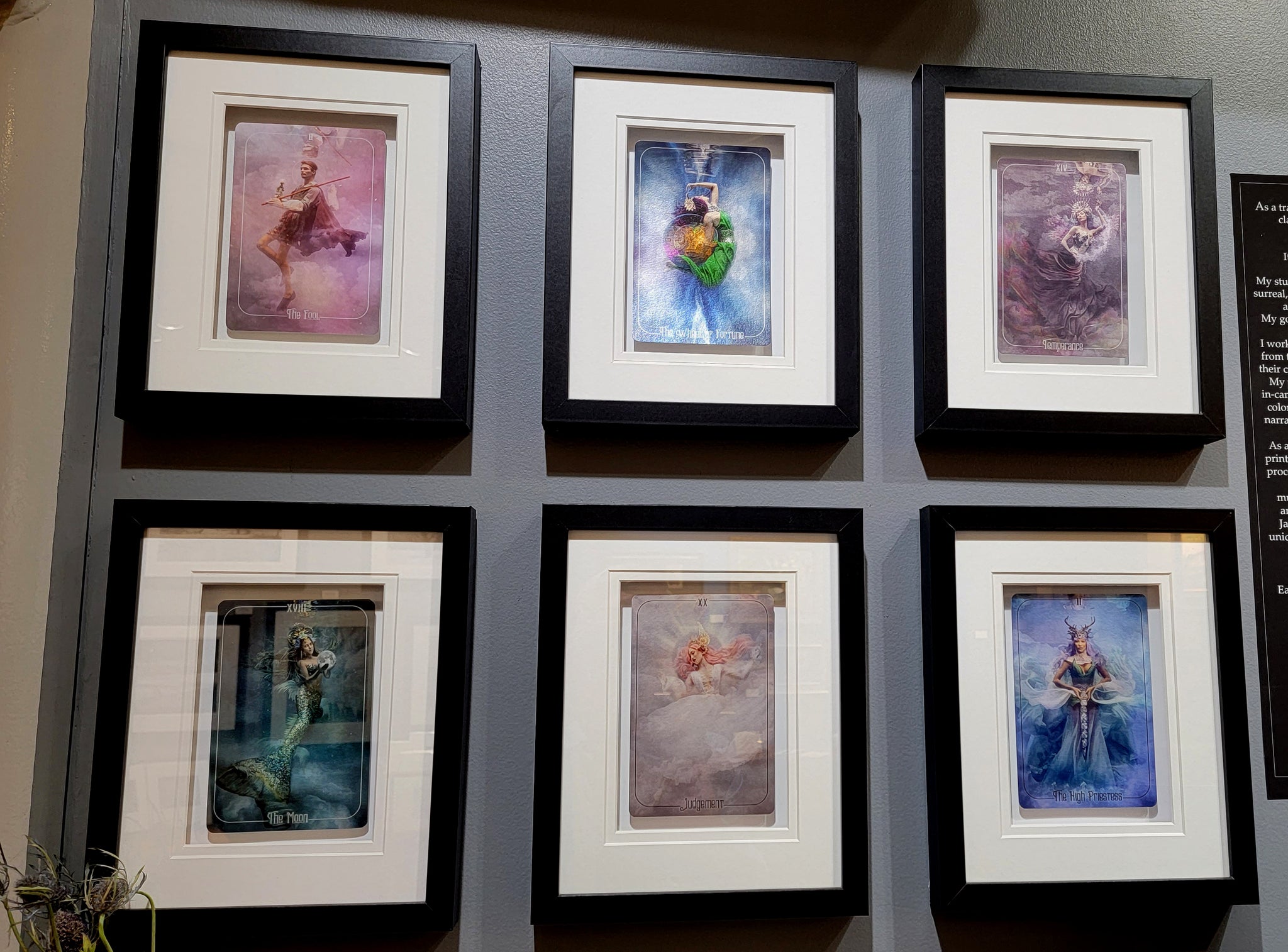 8x10 Frame: 4x6 Tarot Card fine art print double matted Float Mounted in shadow Box Frame