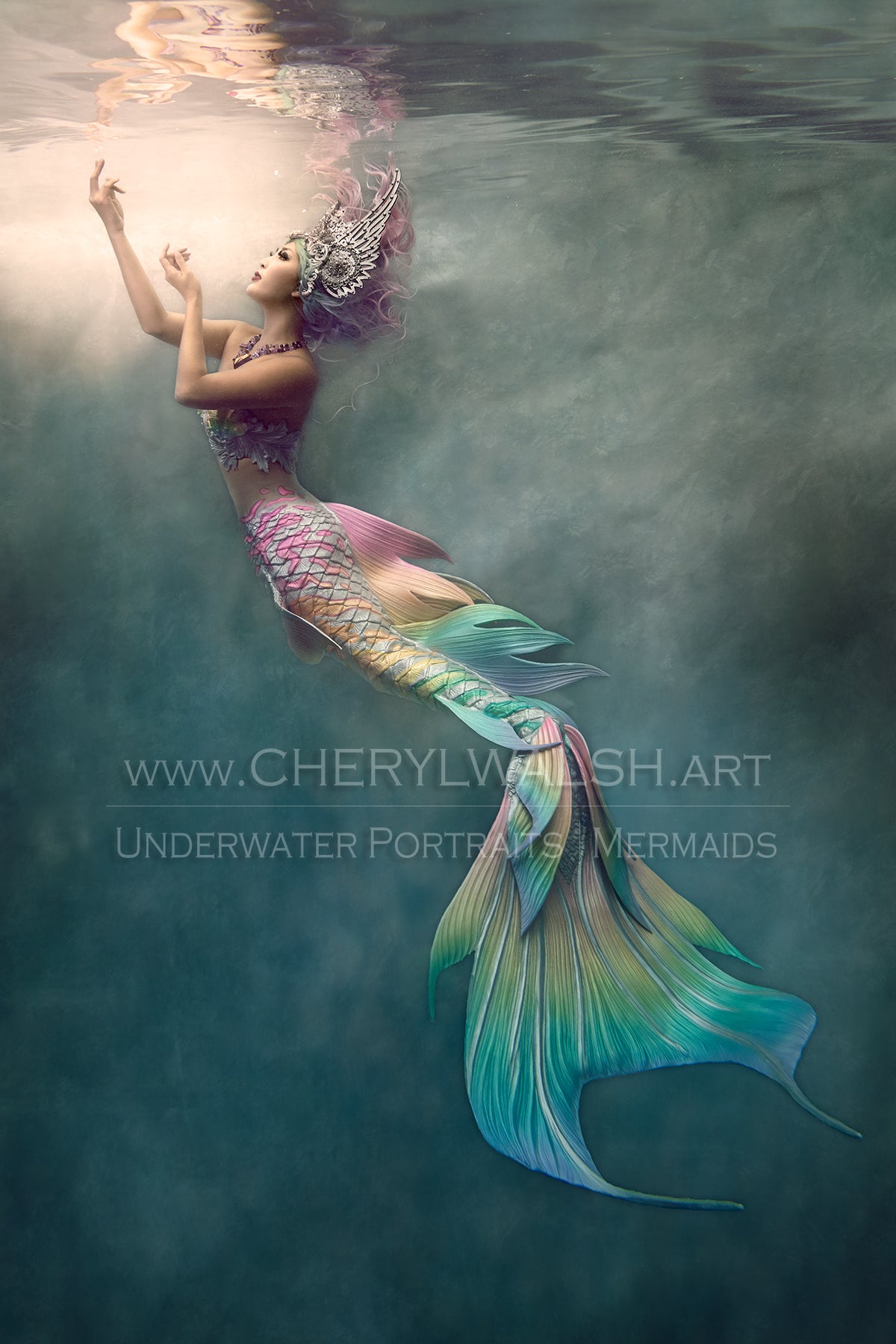 8x10 Print Rainbow Mermaid